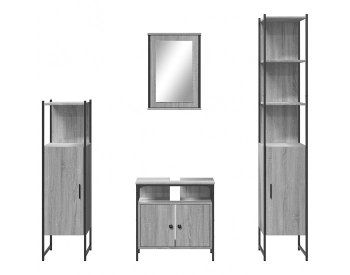 Sonata H Комплект мебели за баня от 4 части сив сонома инженерно дърво