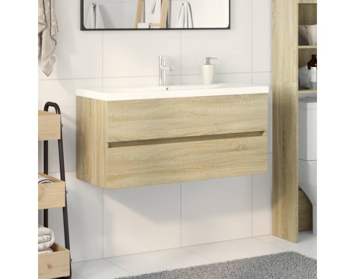 Sonata H Комплект мебели за баня от 2 части, керамика и инженерно дърво