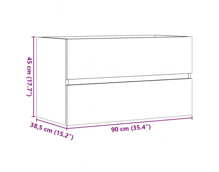 Sonata H Шкаф за мивка, дъб артизан, 90x38,5x45 см, инженерно дърво