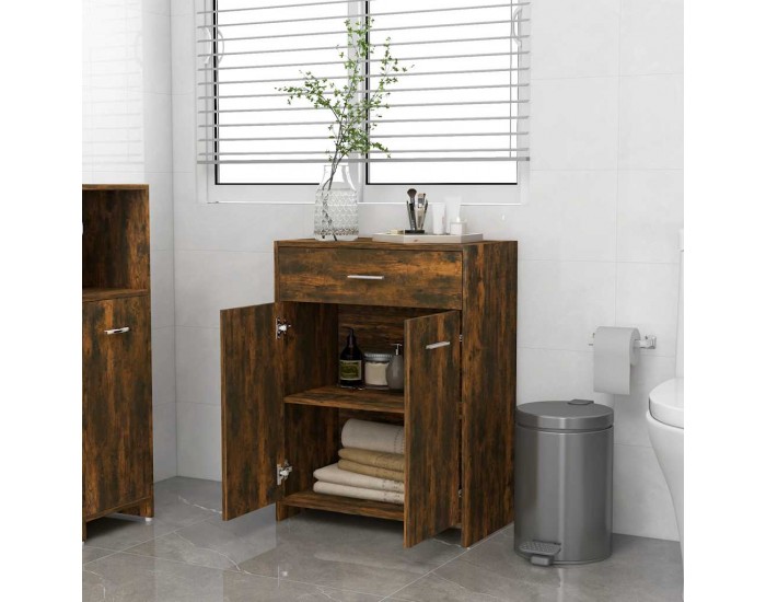 Sonata H Шкаф за баня, опушен дъб, 60x33x80 см, инженерно дърво