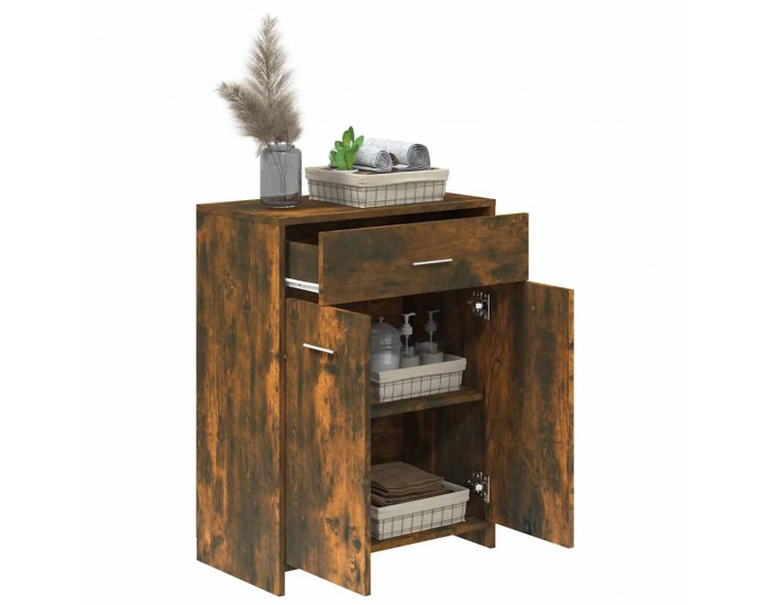 Sonata H Шкаф за баня, опушен дъб, 60x33x80 см, инженерно дърво