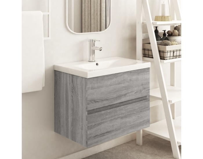 Sonata H Шкаф за мивка, сив сонома, 60x38,5x45 см, инженерно дърво