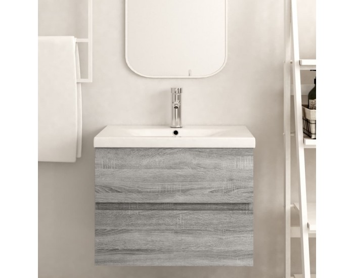 Sonata H Шкаф за мивка, сив сонома, 60x38,5x45 см, инженерно дърво