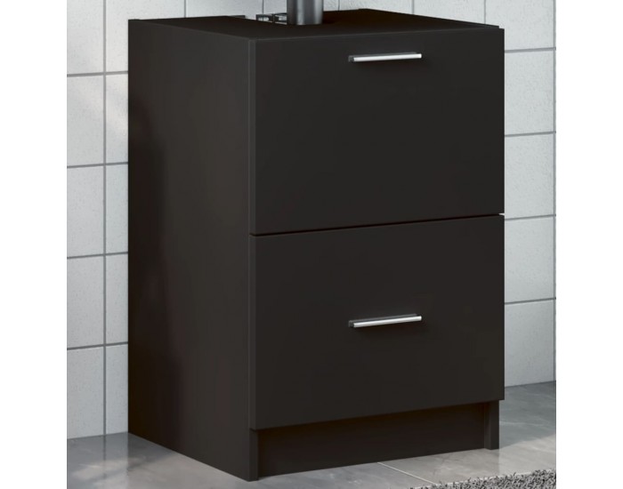 Sonata H Долен шкаф за мивка, черен, 40x37x59 см, инженерно дърво