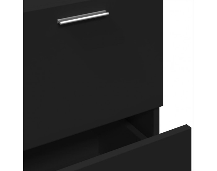 Sonata H Долен шкаф за мивка, черен, 40x37x59 см, инженерно дърво