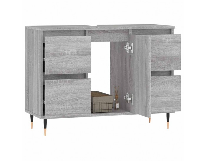 Sonata H Шкаф за баня, сив сонома, 80x33x60 см, инженерно дърво