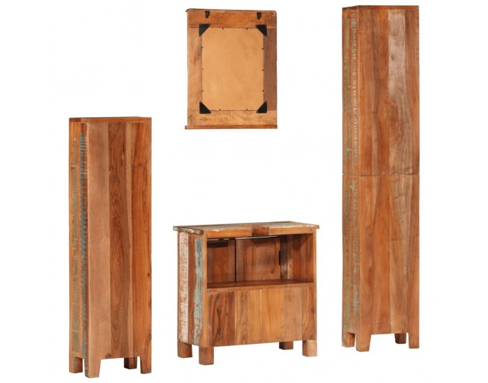 Sonata H Комплект мебели за баня 4 части масивна регенерирана дървесина