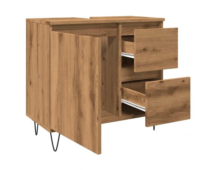 Sonata H Шкаф за мивка за баня, дъб артизан, 65x33x60см, инженерно дърво