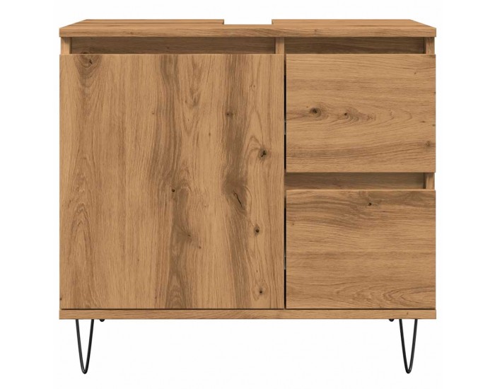 Sonata H Шкаф за мивка за баня, дъб артизан, 65x33x60см, инженерно дърво