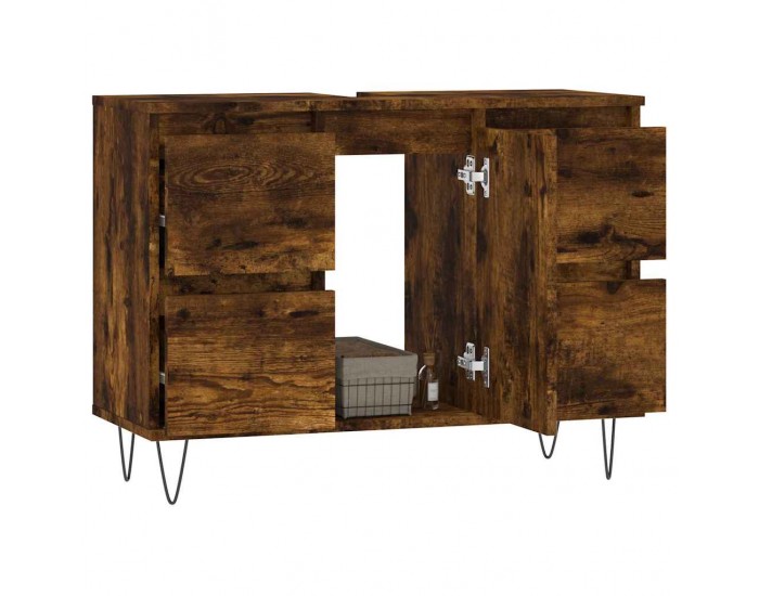 Sonata H Шкаф за баня, опушен дъб, 80x33x60 см, инженерно дърво