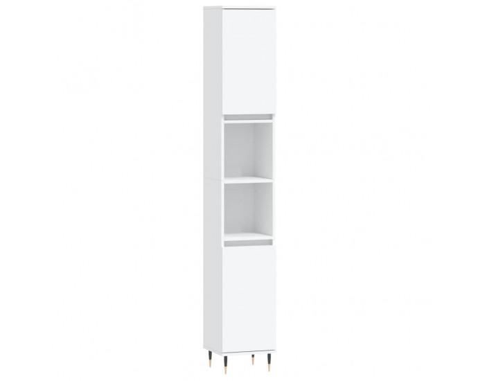 Sonata H Шкаф за баня, бял, 30x30x190 см, инженерно дърво