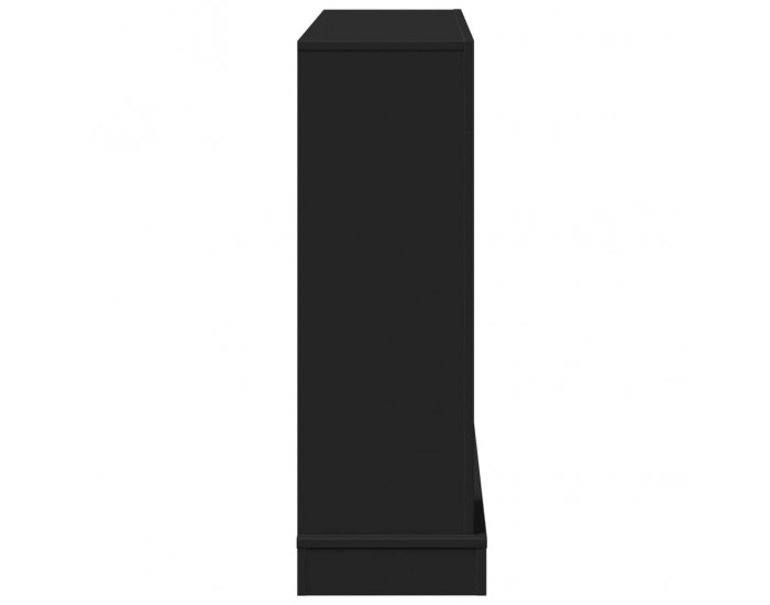 Sonata H Облицовка за камина, черна, 100x30x87,5 см, инженерно дърво