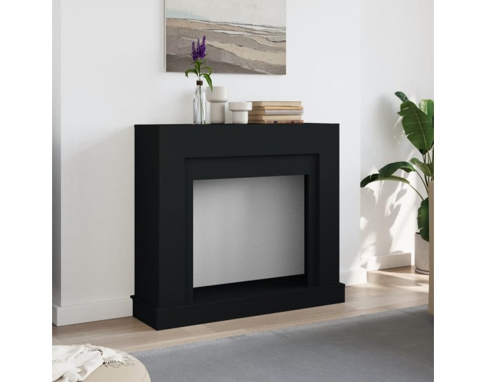 Sonata H Облицовка за камина, черна, 100x30x87,5 см, инженерно дърво