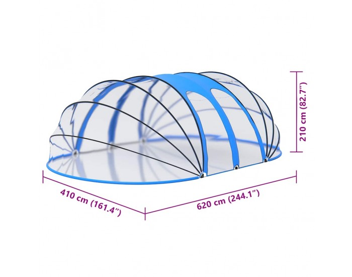 Sonata H Купол за басейн, овален, 620x410x210 см