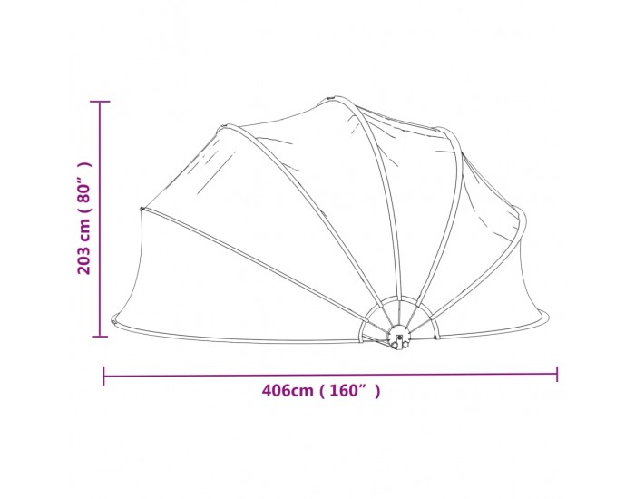 Sonata H Купол за басейн, кръгъл, 406x203 см, PVC