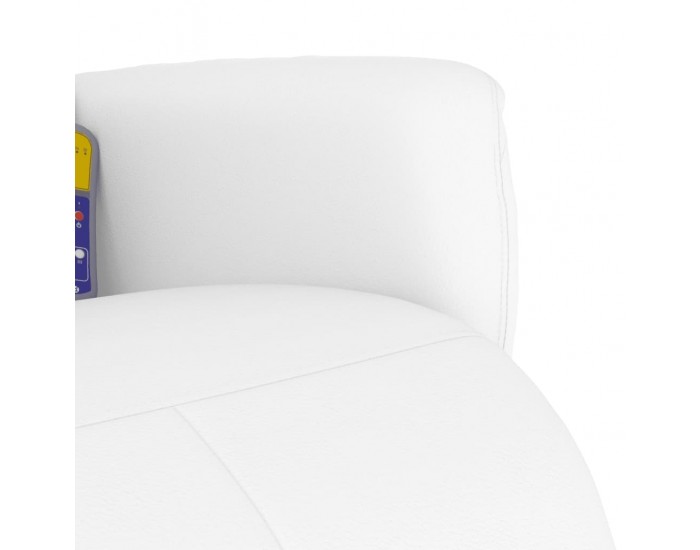 Sonata H Масажен реклайнер стол с опора за крака, бял, изкуствена кожа