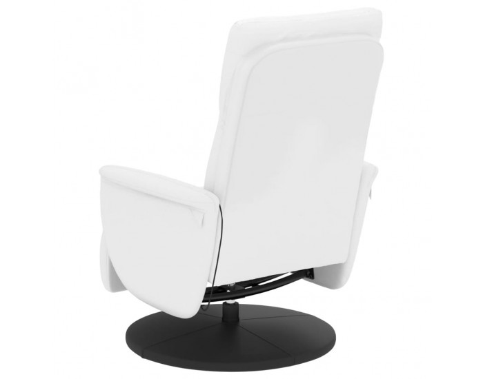 Sonata H Масажен реклайнер стол с опора за крака, бял, изкуствена кожа