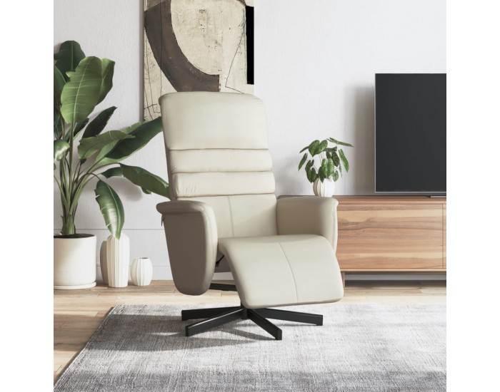 Sonata H Реклайнер с опора за крака, кремав, изкуствена кожа