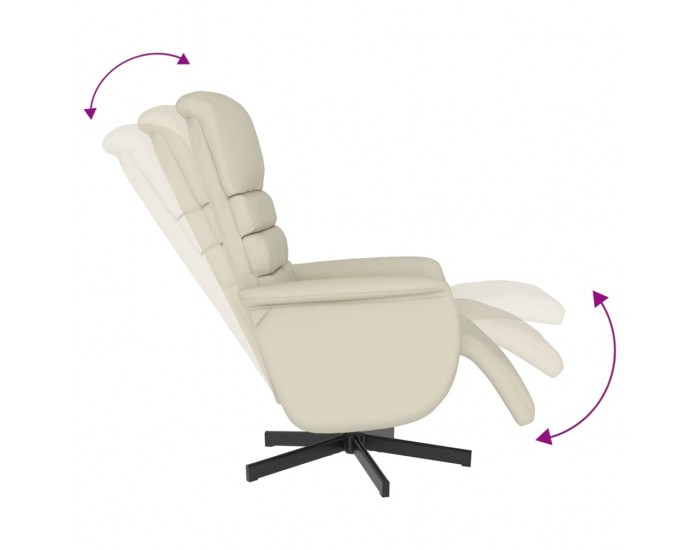 Sonata H Реклайнер с опора за крака, кремав, изкуствена кожа