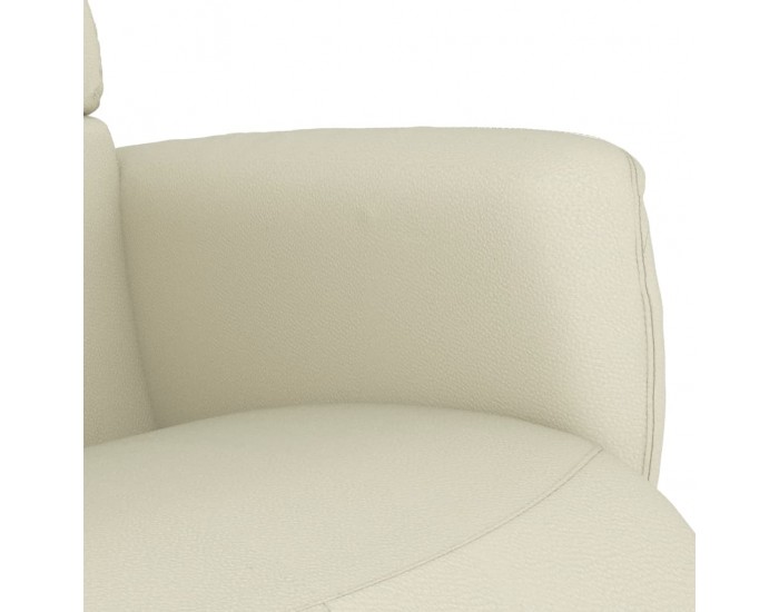 Sonata H Реклайнер с опора за крака, кремав, изкуствена кожа