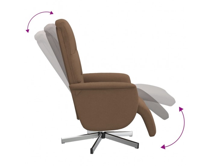 Sonata H Реклайнер стол с поставка за крака, кафяв, плат