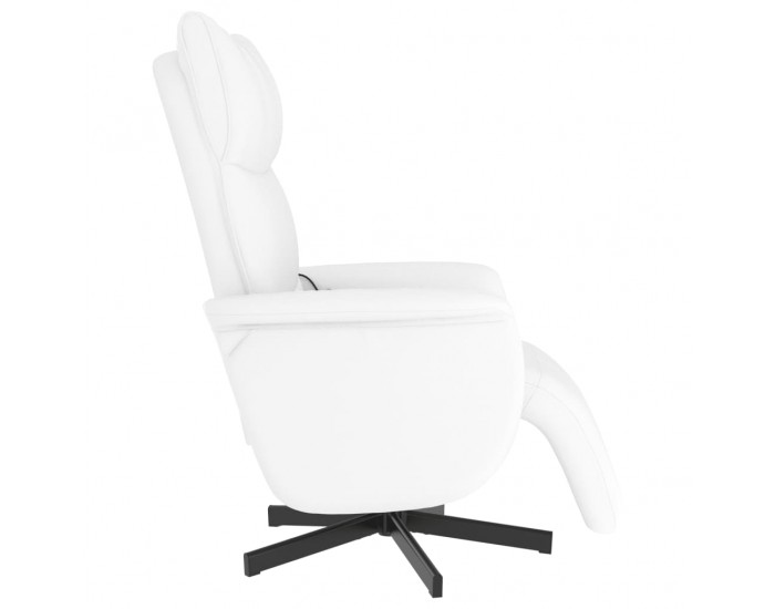 Sonata H Масажен реклайнер стол с опора за крака, бял, изкуствена кожа