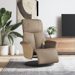 Sonata H Масажен реклайнер стол с опора за крака, капучино, еко кожа - Фотьойли