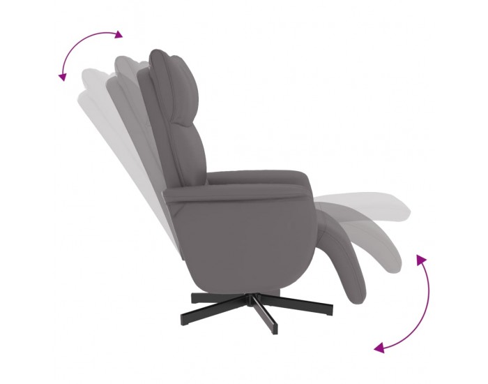 Sonata H Наклоняем стол с поставка за крака, сив, изкуствена кожа