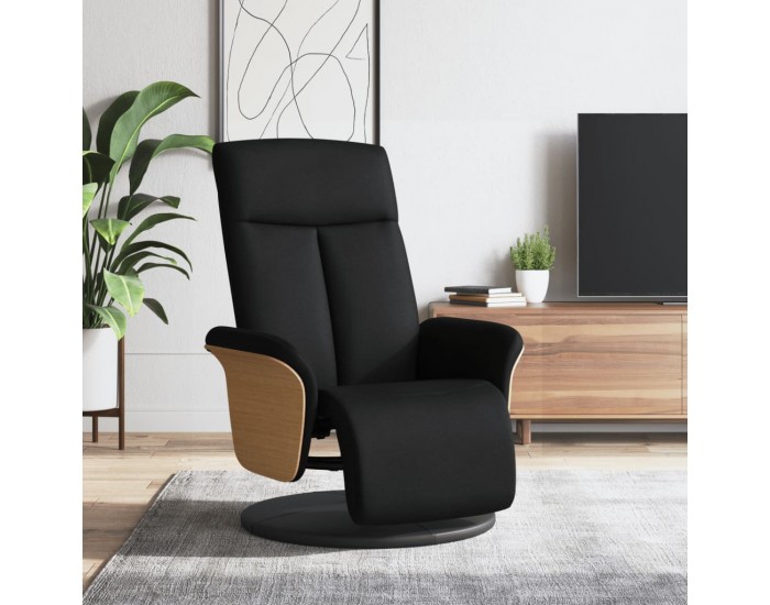 Sonata H Релаксиращ стол с опора за крака, черен, текстил