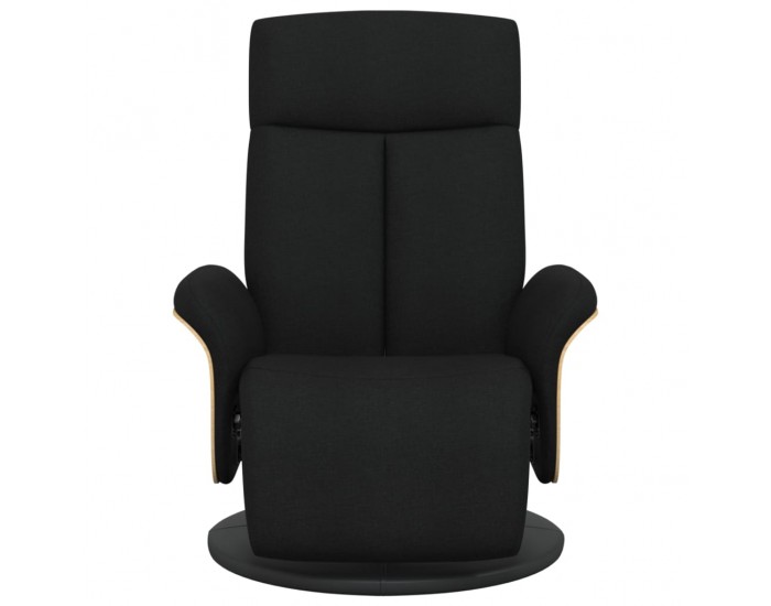 Sonata H Релаксиращ стол с опора за крака, черен, текстил