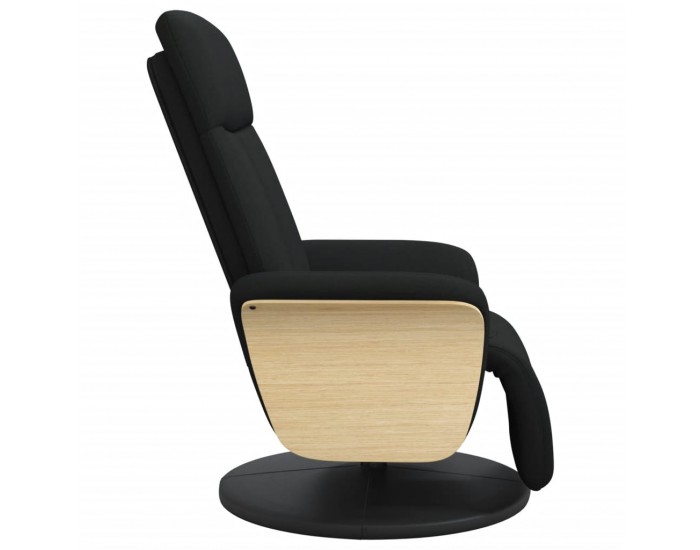 Sonata H Релаксиращ стол с опора за крака, черен, текстил