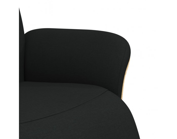 Sonata H Релаксиращ стол с опора за крака, черен, текстил