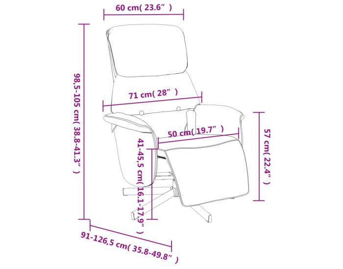 Sonata H Масажен реклайнер стол с поставка за крака, тъмнозелен, текстил