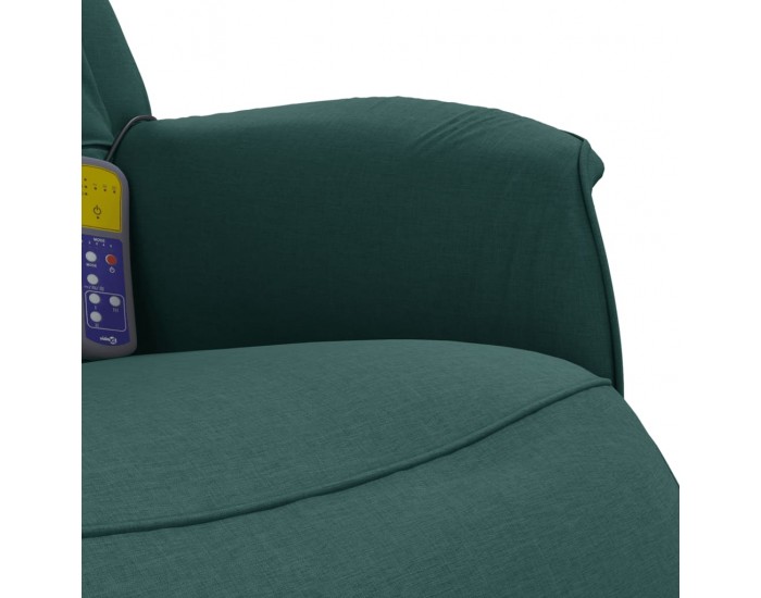 Sonata H Масажен реклайнер стол с поставка за крака, тъмнозелен, текстил