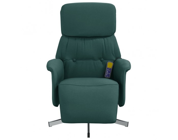 Sonata H Масажен реклайнер стол с поставка за крака, тъмнозелен, текстил