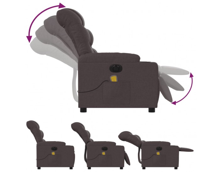 Sonata H Електрически масажен наклоняем стол, тъмнокафяв, текстил