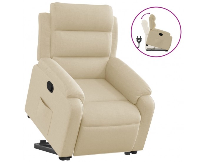 Sonata H Изправящ реклайнер стол, кремав, текстил