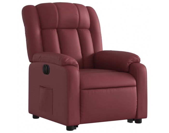 Sonata H Електрически изправящ реклайнер стол, виненочервен, еко кожа