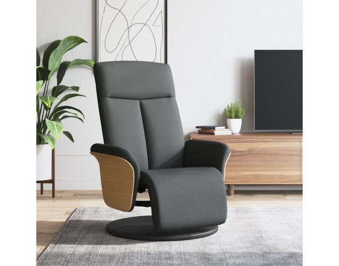 Sonata H Реклайнер стол с поставка за крака, тъмносив, плат