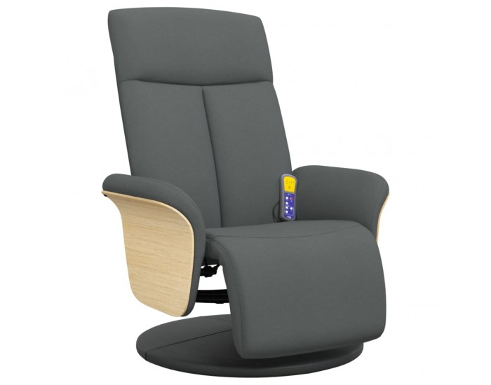 Sonata H Масажен реклайнер стол с поставка за крака, тъмносив, текстил