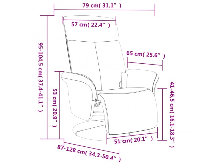 Sonata H Масажен реклайнер стол с поставка за крака, тъмносив, текстил