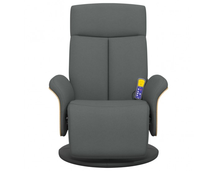 Sonata H Масажен реклайнер стол с поставка за крака, тъмносив, текстил