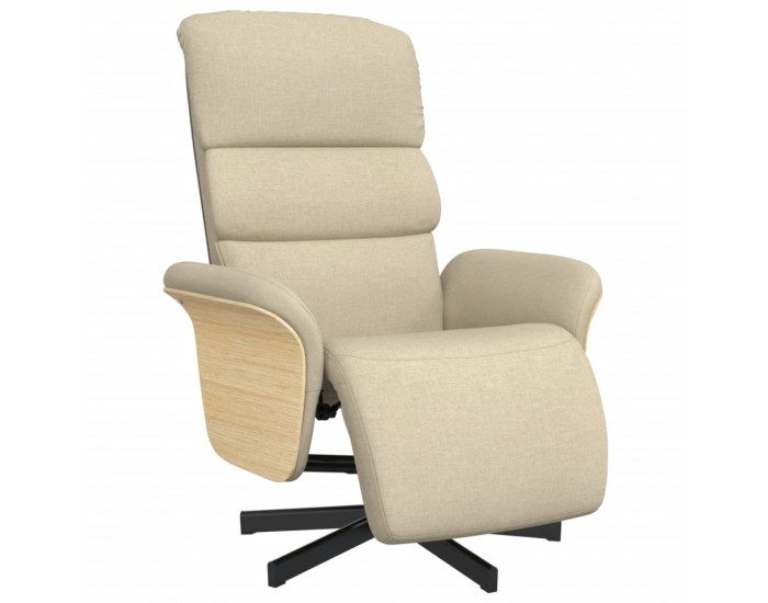 Sonata H Реклайнер стол с поставка за крака, кремав, текстил