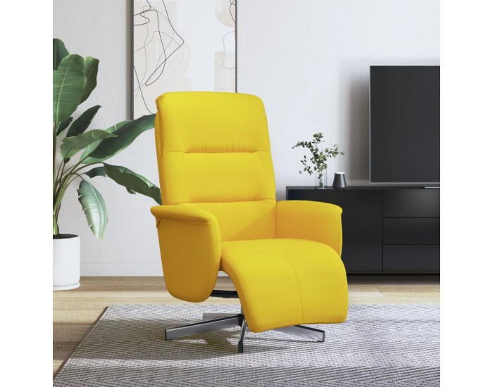 Sonata H Реклайнер стол с поставка за крака, светложълт, текстил