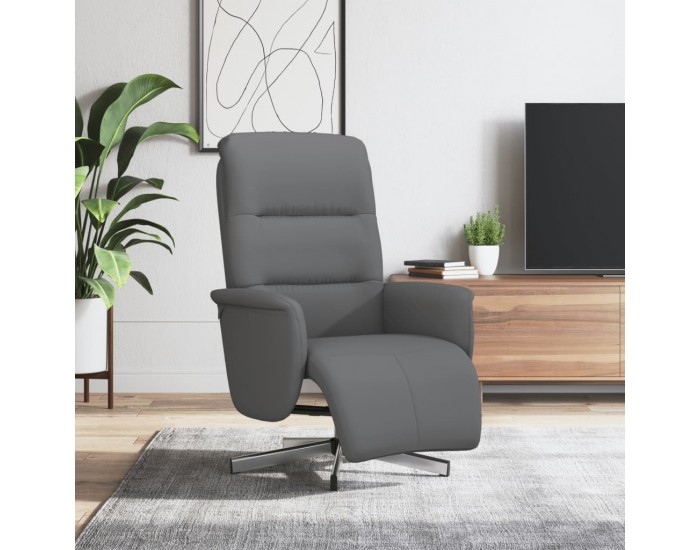 Sonata H Реклайнер стол с поставка за крака, тъмносив, плат