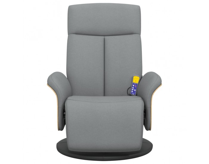 Sonata H Масажен реклайнер стол с поставка за крака, светлосив, текстил