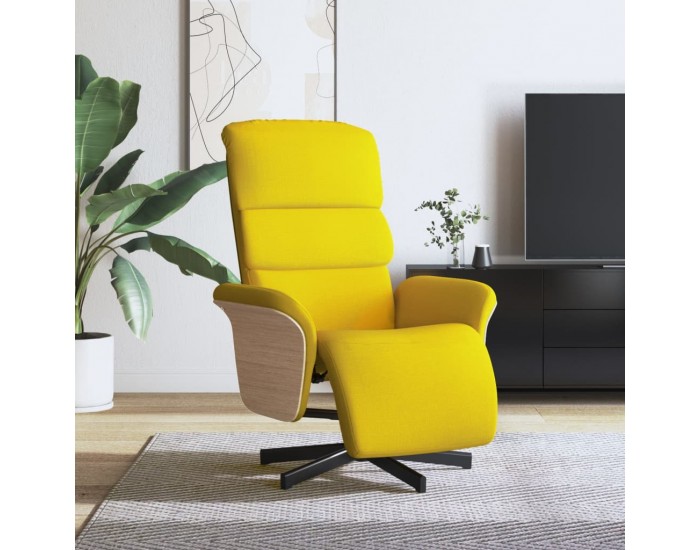 Sonata H Реклайнер стол с поставка за крака, светложълт, текстил