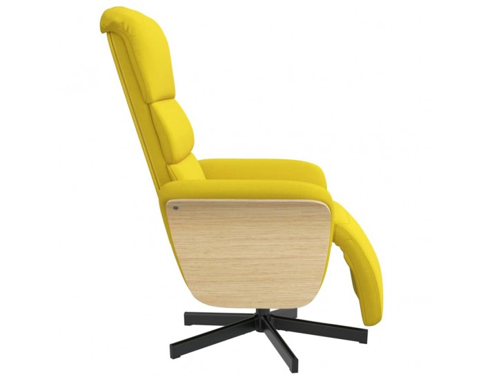 Sonata H Реклайнер стол с поставка за крака, светложълт, текстил