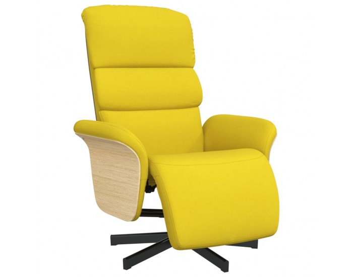 Sonata H Реклайнер стол с поставка за крака, светложълт, текстил