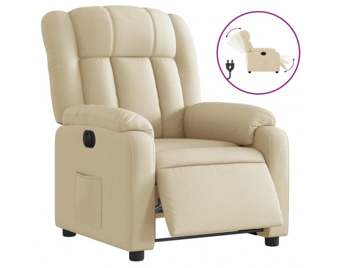 Sonata H Електрически стол реклайнер , кремав, текстил